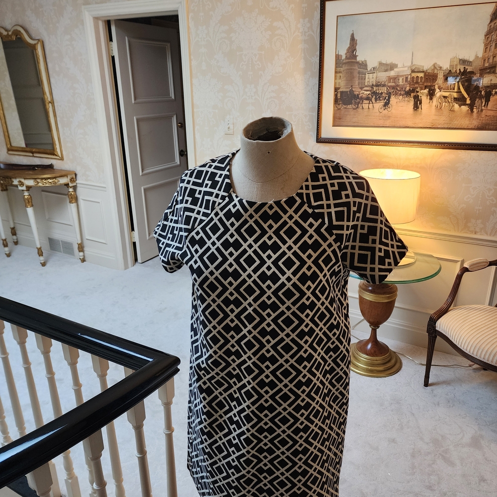 Zara Black and White Patterned Mini Dress